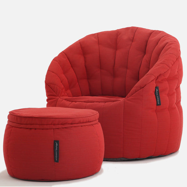 Butterfly Chaise Sett Crimson Vibe (Sunbrella) Utendørs sett