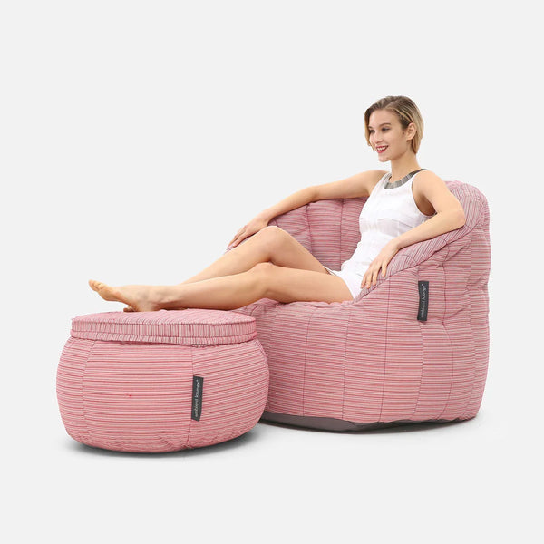 Butterfly Sofa Deluxe Raspberry Polo Utendørs saccosekk