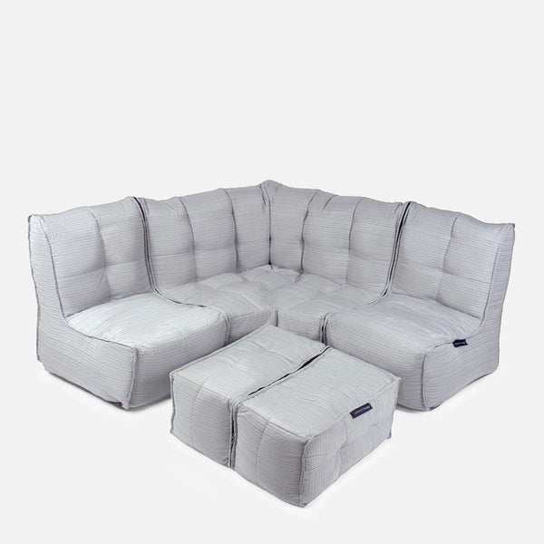 Mod 4 Corner Deluxe Modulsofa Silverline Utendørs modulsofa