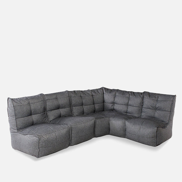 Mod 4 L Sofa Modulsofa Titanium Weave Utendørs modulsofa