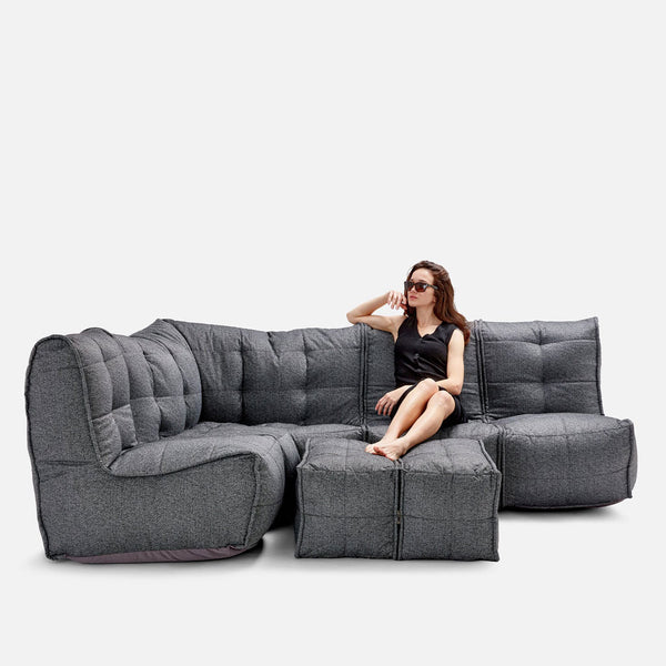 Mod 5 Living Lounge Modulsofa Titanium Weave Utendørs modulsofa