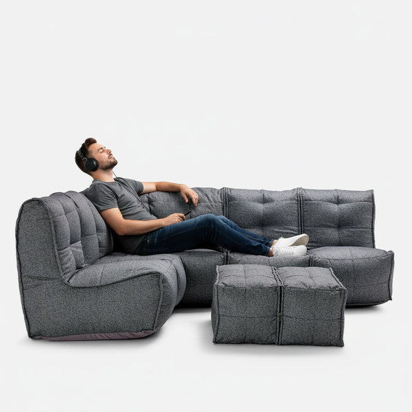 Mod 5 Living Lounge Modulsofa Titanium Weave Utendørs modulsofa