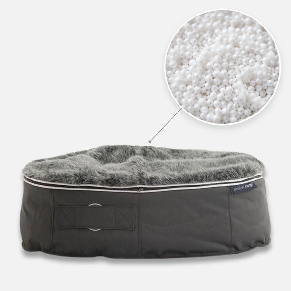 Hundeseng Supernova Gray Wolf S med detalj av perlefyll i sirkel