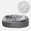 Hundeseng Supernova  Silken Gray XL med detalj av perlefyll i sirkel