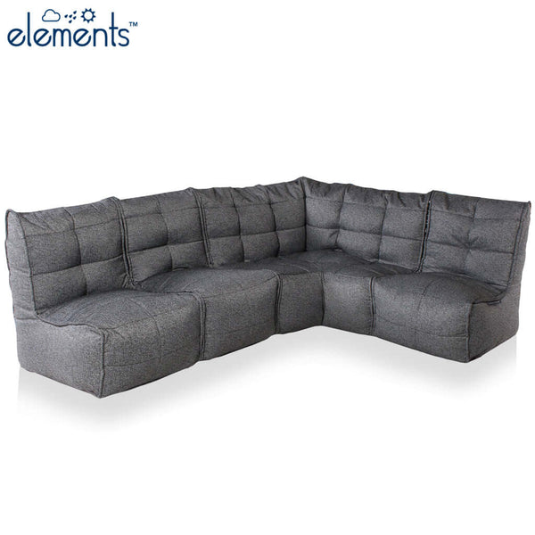 Mod 4 L Sofa Modulsofa Titanium Weave Utendørs modulsofa