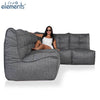 Mod 4 L Sofa Modulsofa Titanium Weave Utendørs modulsofa